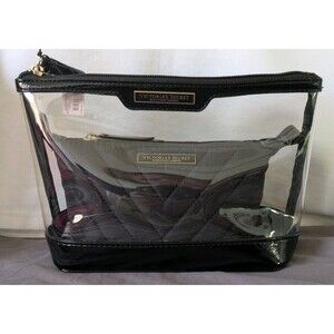 NWT- Victoria's Secret Accessories AM/PM Beauty Bag Duo In Black Lilly